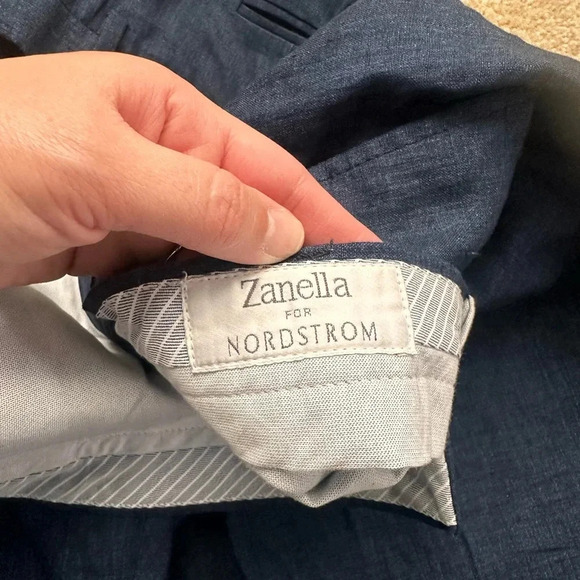 Zanella New With Tags Flat Front Linen Dress Pants Mens Size 42 Waist 26” Inseam - Picture 5 of 11